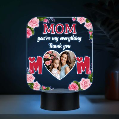 Mom You are My Everything Personalized Led Lamp with Mutlicolored Light & USB Powered | Mothers Day Gift for Mom | Thankyou Gift for Mom